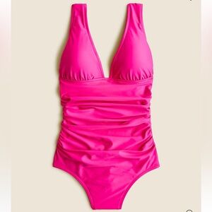 J. Crew ruched V-neck one-piece, NWT, size 2